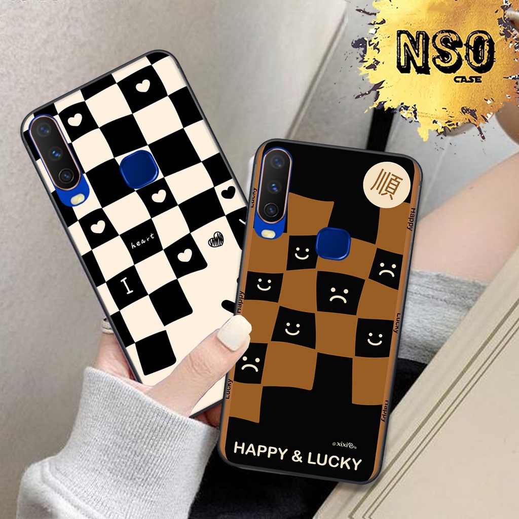 Ốp Vivo Y12  / Y15 / Y17 / Y19 In Hình Họa Tiết Ca Rô Kẻ trái tim đẹp dễ thương Hot Trend 2023