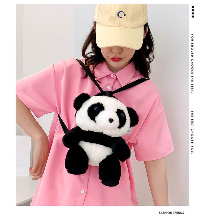 💥Plus Ba Lô Hình Gấu Trúc Nhồi Bông Hoạt Hình Đáng Yêu Dành Cho Nữ