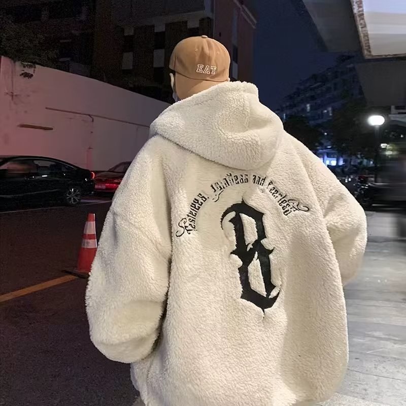 Áo Khoác Phao Lót Lông Cừu Dáng Rộng Thời Trang Mùa Đông Hàn Quốc Cho Cặp Đôi Size M-3XL
