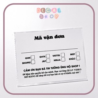 Phiếu ghi mã vận đơn - đơn vị vận chuyển có keo sẵn 7.5x10cm