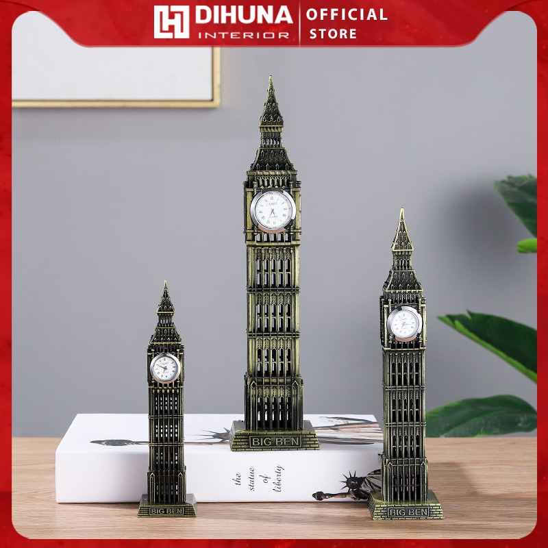 Mô Hình Tháp Đồng Hồ Big Ben Kim Loại, Đồ Decor Trang Trí Kệ Tủ, Kệ Sách Bàn Làm Việc, Bàn Học, Làm Quà Tặng