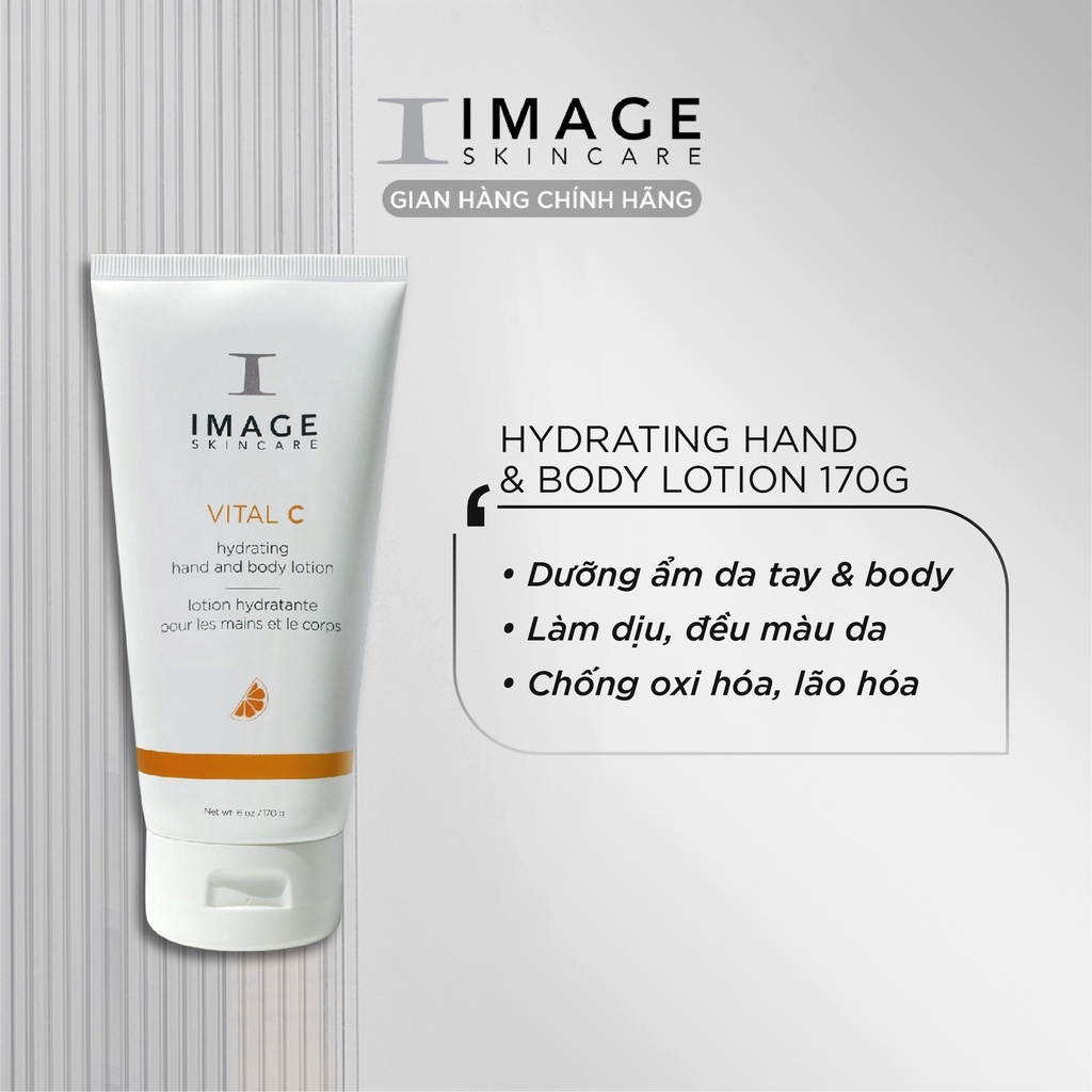 Kem Dưỡng Ẩm Chống Khô Da Tay Và Toàn Thân Image Skincare Vital C Hydrating Hand & Body Lotion 170g