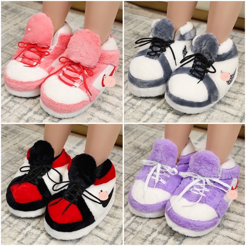 Giày Bông Sneaker Freesize Đi Trong Nhà, Dạo Phố Mùa Đông Dễ Thương Cho Nam Và Nữ