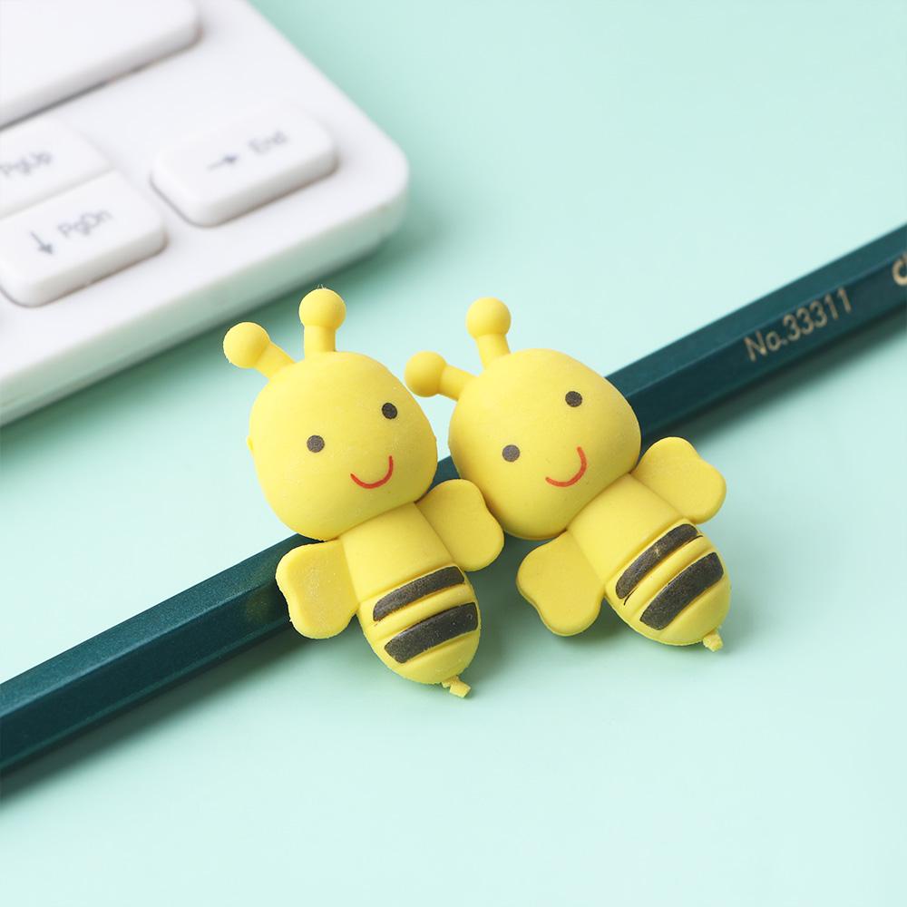 Lloyd Set 4 Cục Tẩy Bút Chì Bằng Cao Su Hình Ong Vàng Hoạt Hình Cho Văn Phòng Trường Học
