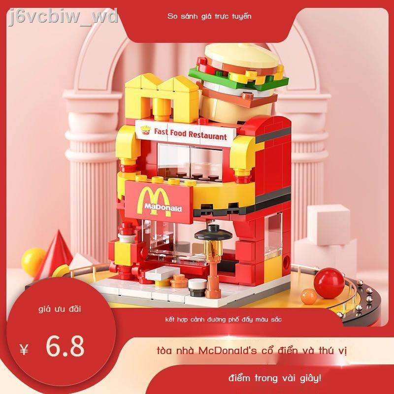 ✥ ✆ Kiến trúc Street View Tương thích với LEGO Small Particles Các khối xây dựng lắp ráp Mô hình Spelled Girl Series Đồ