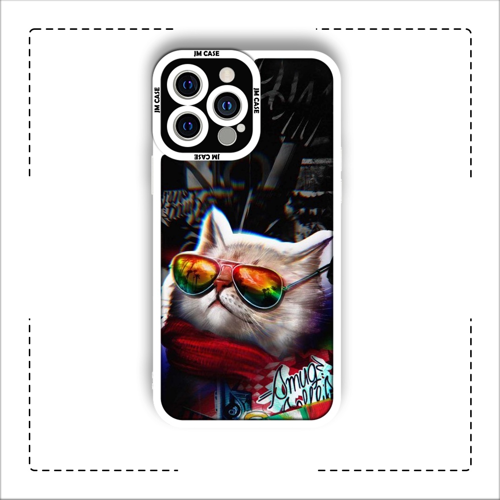 Ốp lưng iphone cạnh vuông JMCase Mèo Con Hip Hop Cute Lovely Kitty /8plus/x/xs/11/12/pro/max/plus/promax