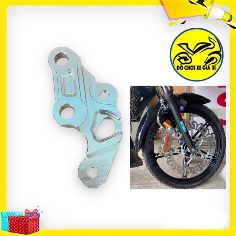 Pát trước RAIDER / SATRIA heo Adelin 4 pis đĩa zin, CNC nguyên khối