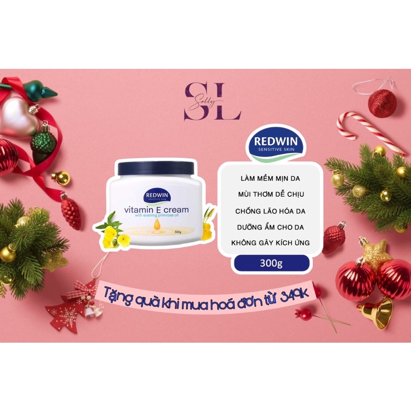 Kem Dưỡng Ẩm Trắng Da Redwin Vitamin E Cream 300g Úc Chính Hãng - Giúp Dưỡng Da Mặt Hết Khô, Nứt Nẻ