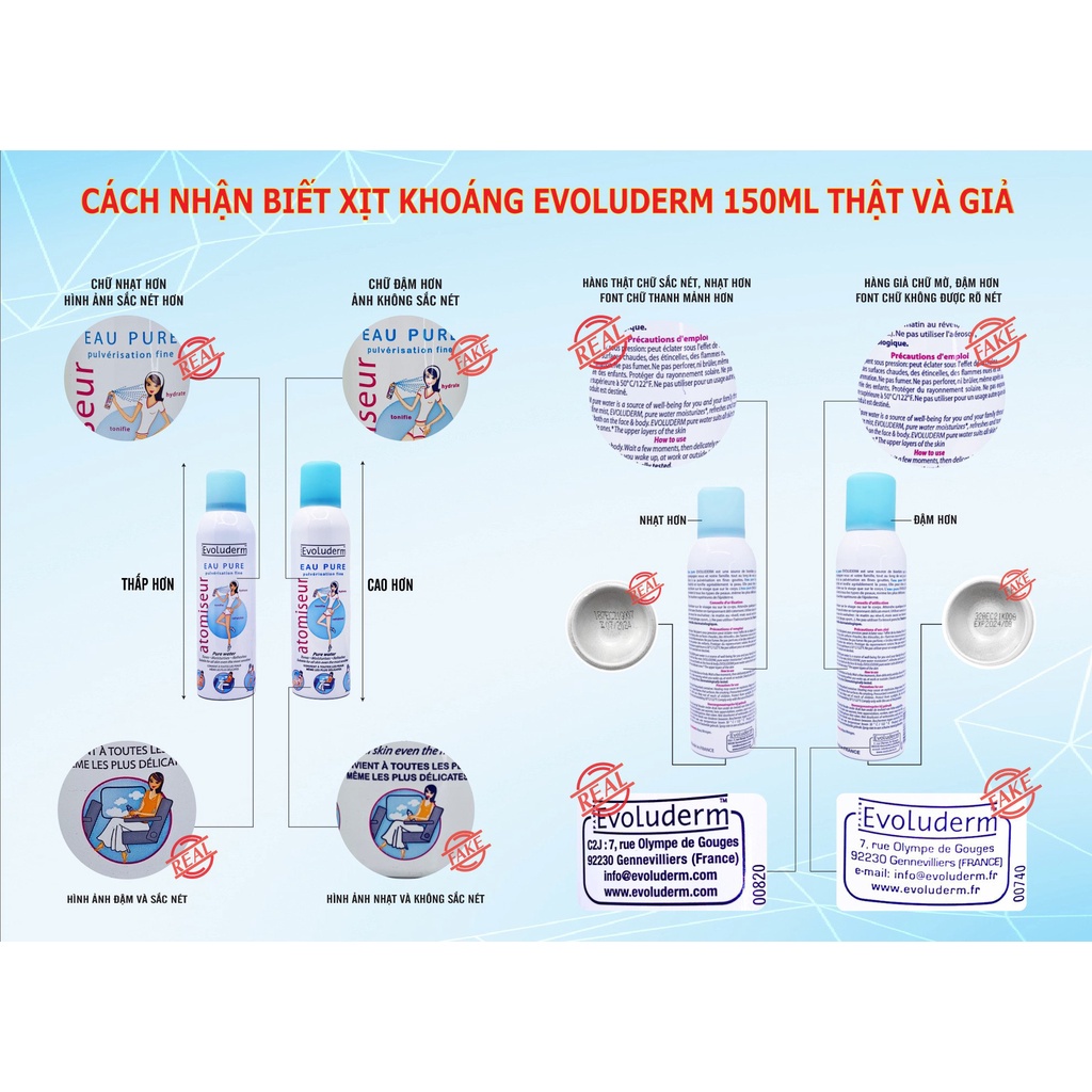 Xịt Khoáng Cấp Nước Evoluderm Atomiseur Eau Pure Water Dưỡng Da, Cấp Ẩm Pháp 150ML & 400ML | BigBuy360 - bigbuy360.vn