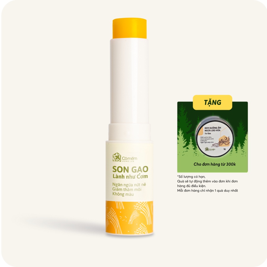 Son Dưỡng Môi Gạo Cỏ Mềm Chống Thâm Môi Dưỡng Không Màu Giảm Khô Nẻ Mùa Hanh Khô An Toàn Cho Cả Trẻ Sơ Sinh 3,6g