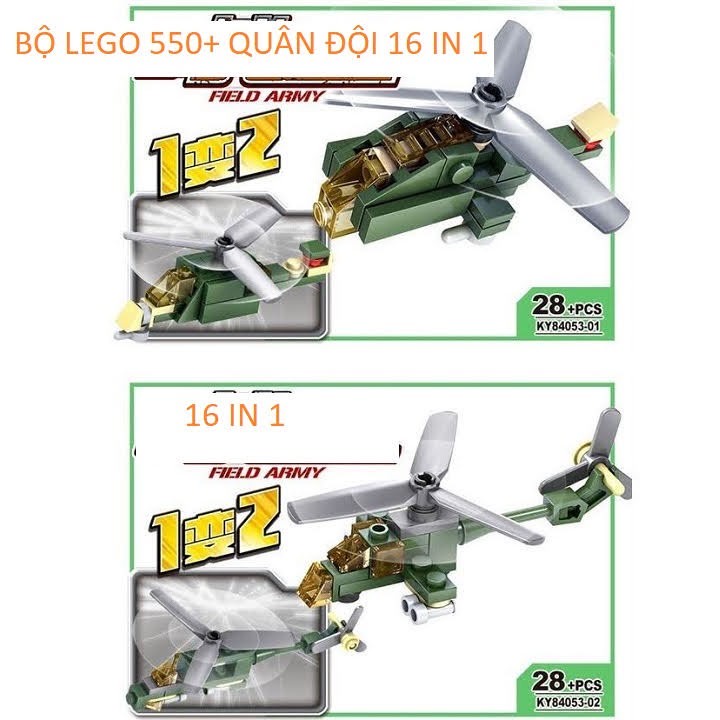 Bộ lắp ráp xếp hình Legoo trực thăng combo 16 in 1