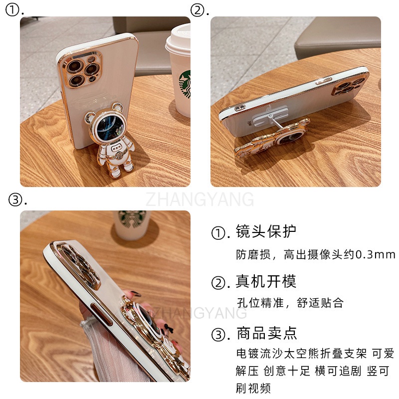 Ốp lưng Realme c11 2021 c20 Ốp Điện Thoại TPU silicone Mềm Mạ Điện 3D Có Giá Đỡ Hình Gấu Kim Tuyến Cho Realme c11 2021 c20