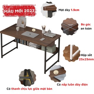 Bàn làm việc mặt dài 1m2 gỗ mdf chống ẩm chống xước, bàn học đa năng khung sắt sơn tĩnh điện chống gỉ bền bỉ