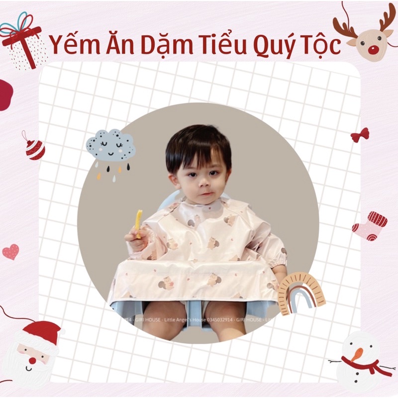 Yếm ăn dặm tiểu quý tộc chống thấm cotton thoáng khí có giác hút chân không cho bé trai bé gái - áo yếm ăn dặm thần kỳ