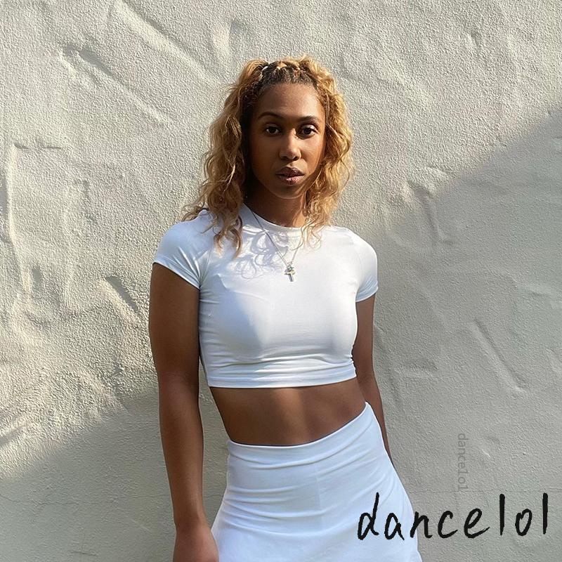 Áo Thun Nhảy Tay Ngắn Màu Trơn Dáng Ôm 1O1 Thời Trang Mùa Hè Cho Nữ