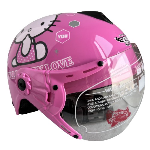 Mũ bảo hiểm trẻ em V&S Helmet - VS103KS Hồng phấn Kitty - Phù hợp với bé từ 2 đến 5 tuổ - Bé nặng dưới 18kg