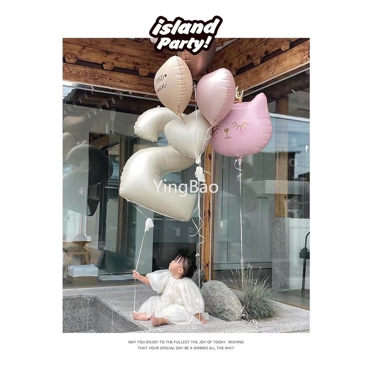 Bong Bóng Nhôm Hình Số Màu Kem 32 / 40 Inch Trang Trí Tiệc Cưới / Sinh Nhật / Năm Mới