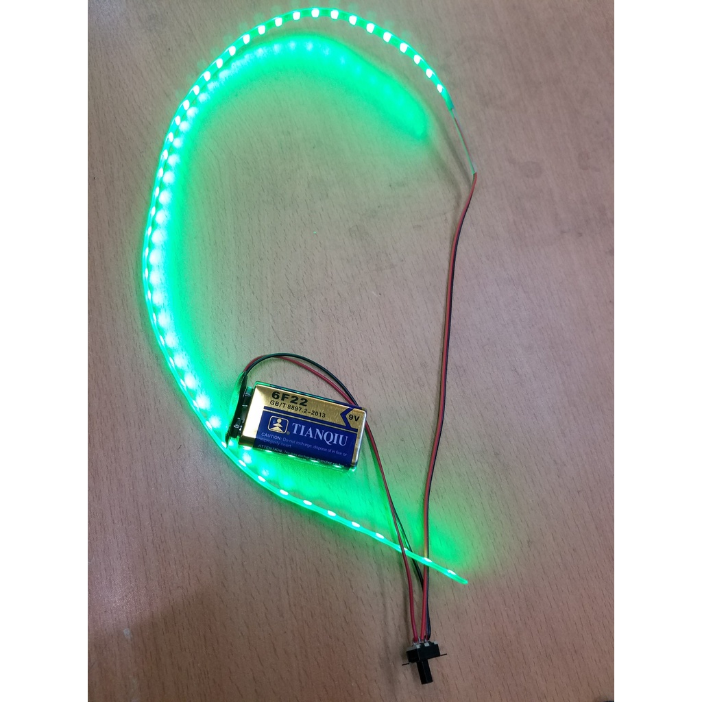 Combo đèn led nhiều màu sắc kèm đế pin 9v và công tắc dùng để trang trí và chế tạo các sản phẩm theo nhu cầu