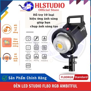Đèn FL80 RGB Ambitful 5600K, Đèn LED studio Video 80W HLSTUDIO, Dùng Chụp Ảnh Ngoài Trời Ban Ngày Cân Bằng CRI96 TLCI 95