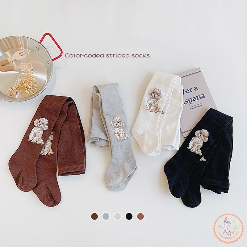 Quần Legging Cotton Dày Lưng Thun In Họa Tiết Hoạt Hình Cho Bé Gái