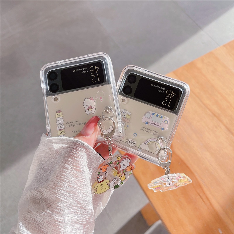 Ốp Điện Thoại Hình Sanrio Cinnamoroll Melody Pochacco Hoạt Hình 3D Dễ Thương Cho Samsung Galaxy Z Flip 4 Z Flip 3 Z Flip 4 Zlip
