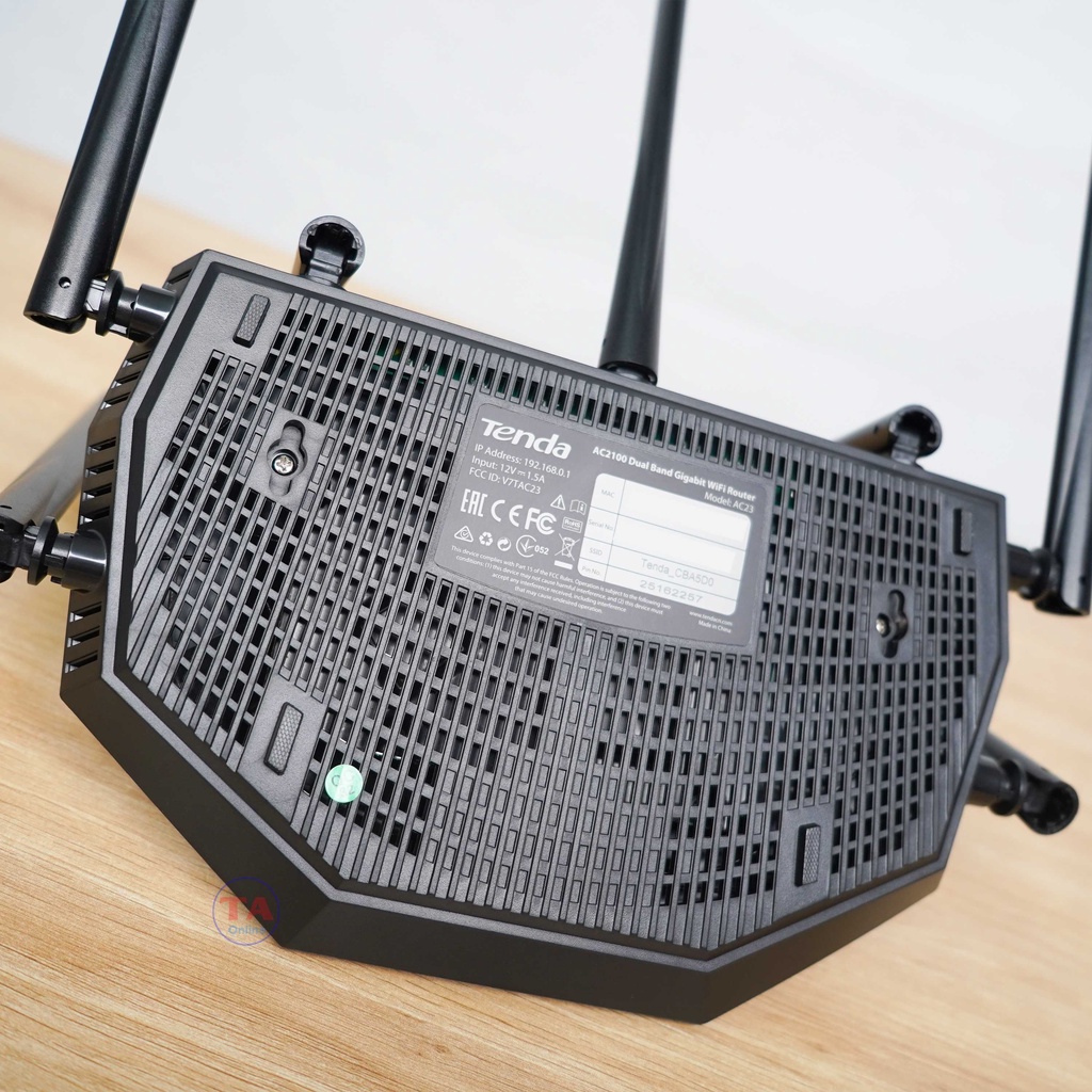 Bộ Phát Wifi Tenda AC23 - Hai Băng Tần - Tốc Độ 2100Mbps - 7 anten 6dbi Cho Khả Năng Phủ Sóng Mạnh Mẽ