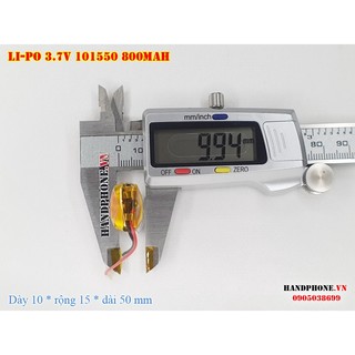 Pin Li-Po 3.7V 800mAh 101550 (Li-Polymer) cho tai nghe Bluetooth, Máy Ghi Âm, Máy Nghe Nhạc, Định Vị GPS