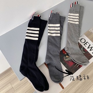 Thom Browne four bars gray mid-calf socks calf socks cotton Japanese knee-high socks stockings short socks online popular jk women's fashion