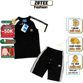 Bộ quần áo thể thao nam ZUTEE thun cao cấp, bộ adidas nam mùa hè năng động, thoải mái thời trang nam