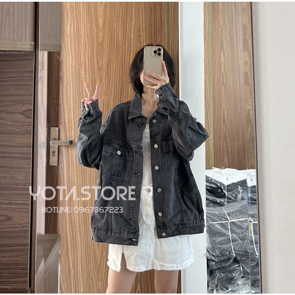 Áo khoác jeans xám khói - KB79
