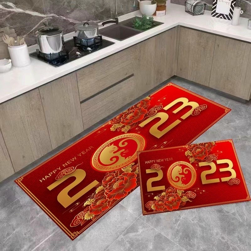 Bộ 2 Thảm Nhà Bếp Hình Tết