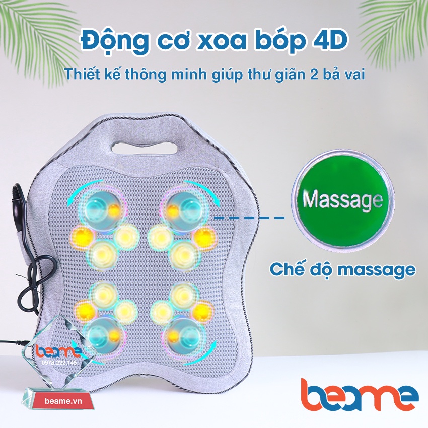 Máy massage lưng cột sống, gối mát xa cổ vai gáy Beame BM-V56