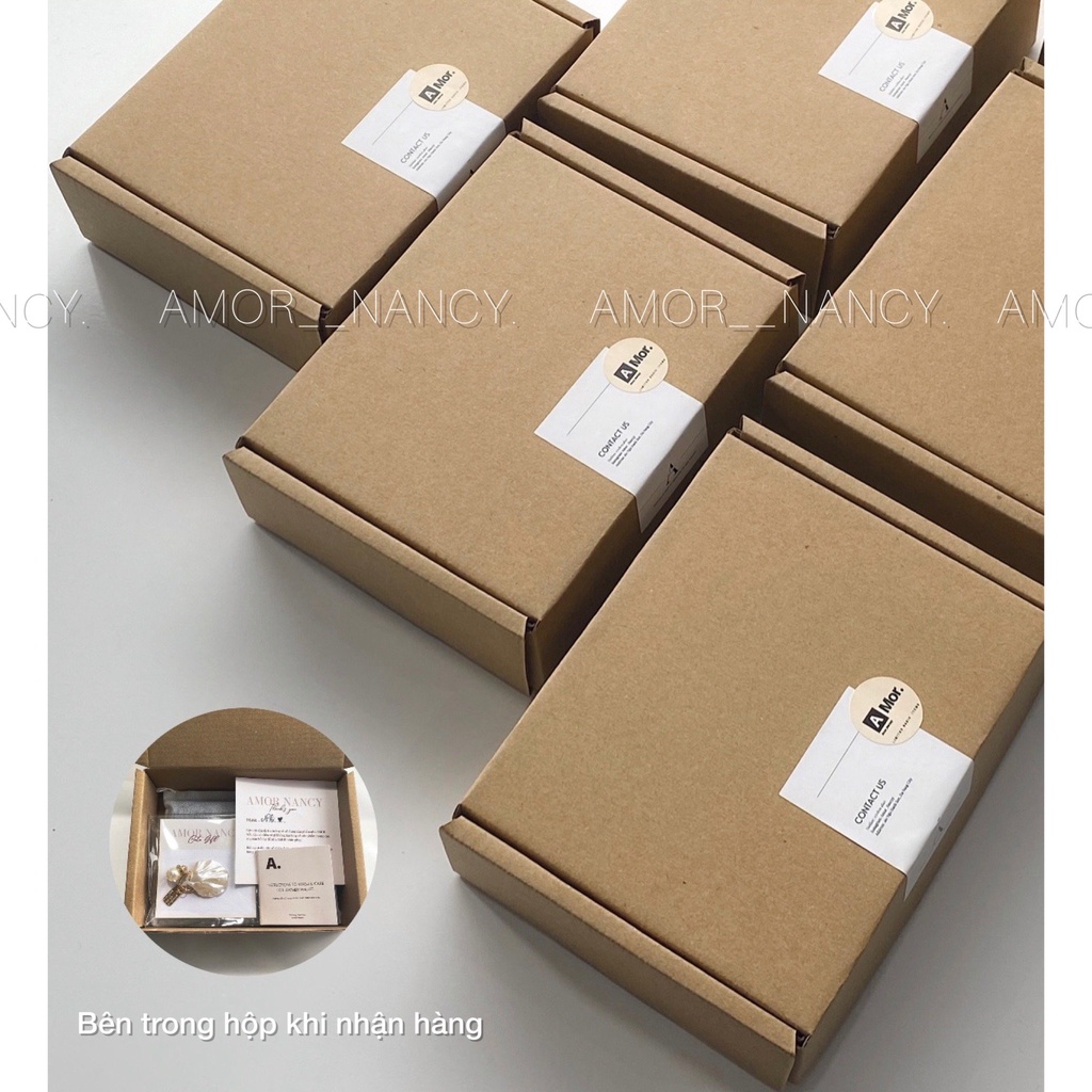 Ví nữ nhỏ gọn gập 2 8x11cm, Ví cầm tay nữ AMOR NANCY, Bóp nam đựng thẻ 5 ngăn