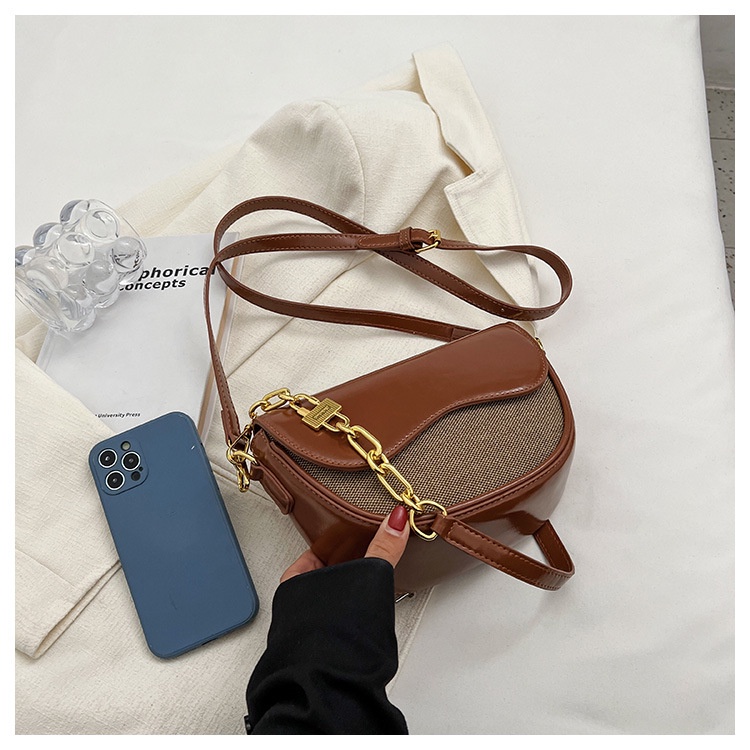 Túi Xách JASMIN NOIR Đeo Chéo Chất Liệu Da PU Hình Yên Ngựa Cho Nữ