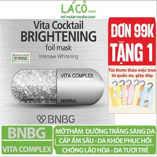 Mặt nạ BNBG dưỡng trắng da, mờ thâm nám Vita Cocktail Brightening Foil Mask mặt nạ chính hãng bnbg mặt nạ thiếc hàn quốc