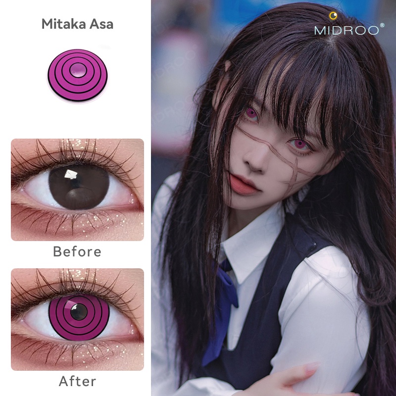 1 Cặp Kính Áp Tròng 0 Độ 14.5mm Mềm Mại Hóa Trang Nhân Vật Anime Makima Power