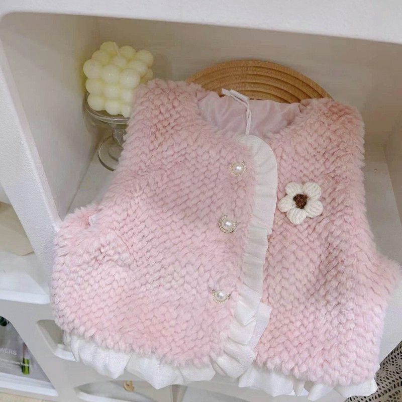 áo ghi lê len lông siêu mềm gắn hoa cho bé ( hàng QC Loại 1)