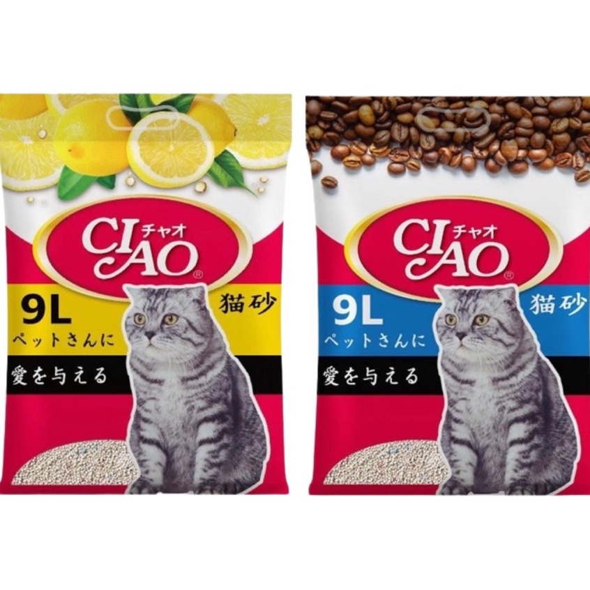 CÁT VỆ SINH CHO MÈO CIAO 9L GỒM HAI MÙI CHANH VÀ CÀ PHÊ