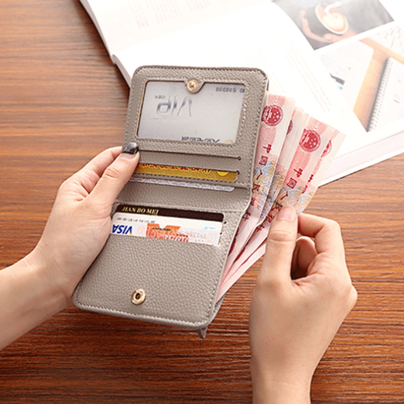 Ví da IELGY mềm cỡ mini mỏng có khóa kéo thời trang cho nữ