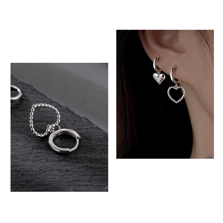 Bông Tai Mạ Bạc 925 Hình Trái Tim Xinh Xắn Cho Nữ