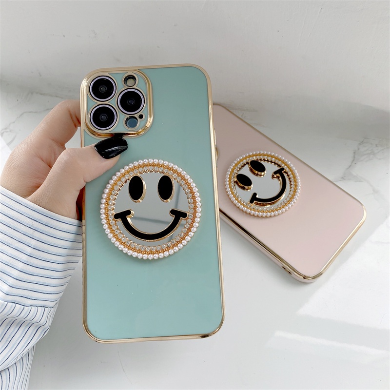 OPPO A15 A15S A7 A5S A12 A12S A9 A5 A31 A12E A53 A33 A74 A92 A52 2020 4G 5G Cho Ốp lưng điện thoại In Hình Pearls Smiling Face Mirror