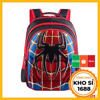 Balo đi học cho bé trai in hình 3D con nhện  TE7
