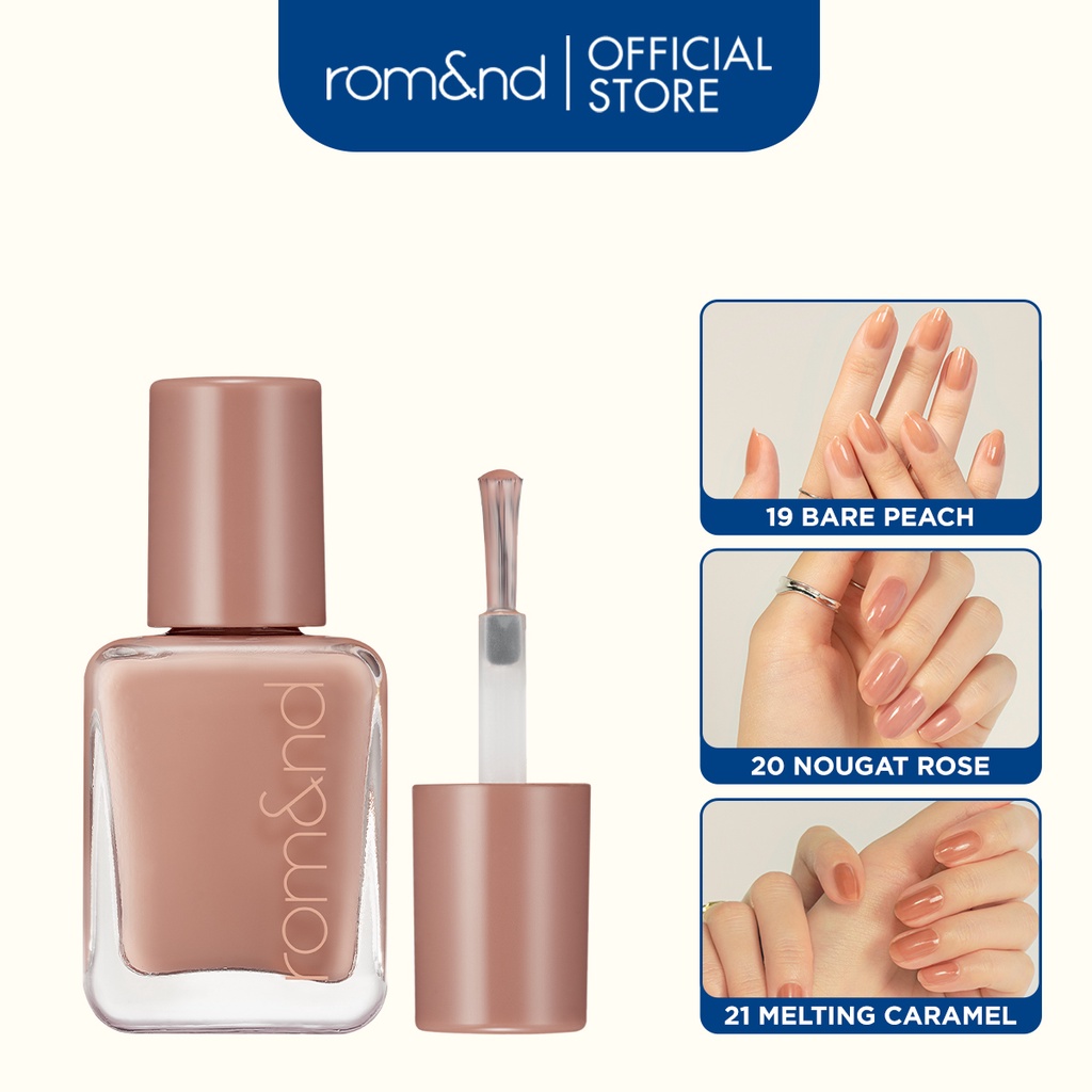 [Rom&nd] [Muteral Nude] [Màu 19-22] Sơn móng tay xinh xắn Hàn Quốc Romand Mood Pebble Nail 7g