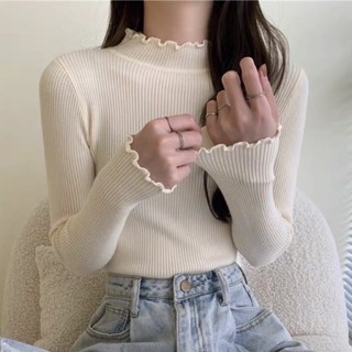 Áo Len Tăm Viền Bèo - Giữ Nhiệt Siêu Co Giãn (Full Màu)