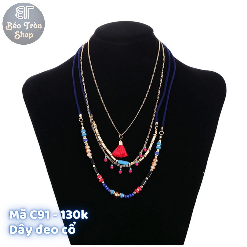 [Sẵn] Dây SHEIN phối nhiều lớp BOHO tua rua Béo tròn shop c91