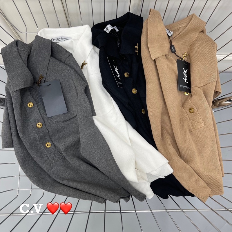 Áo len polo cộc tay Y.S.L hàng QCCC