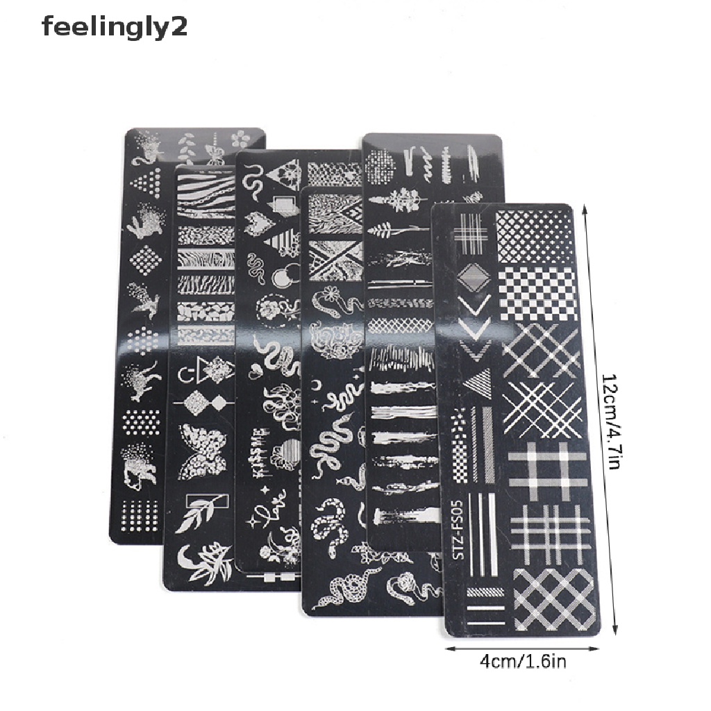 [Hàng Có Sẵn] 1 Tấm Khuôn In Móng Tay Nghệ Thuật Hình Rắn / Hoa Hồng / Mặt Trăng / Ren (F