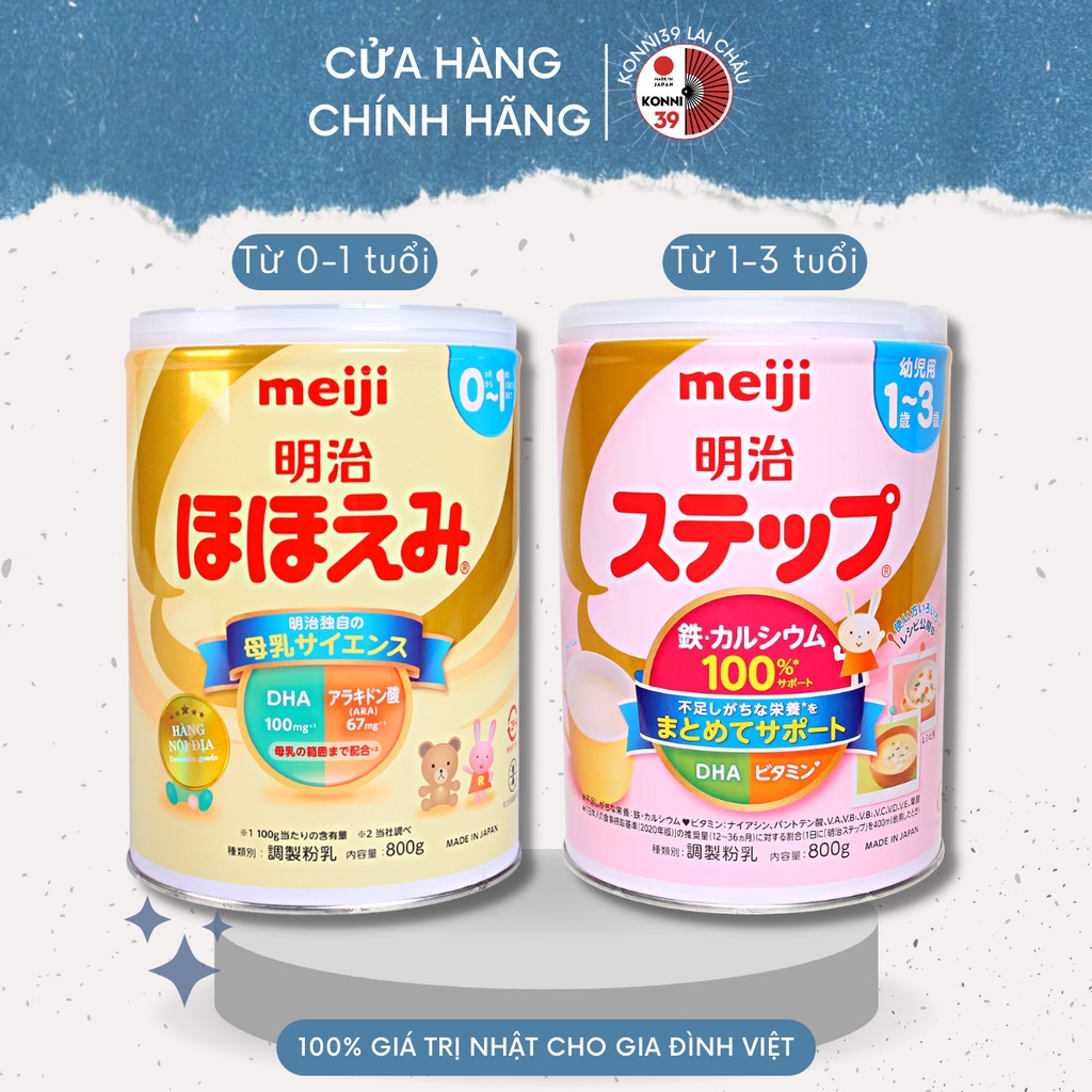 Sữa bột meiji lon 800g, sữa meiji lon nội địa Nhật