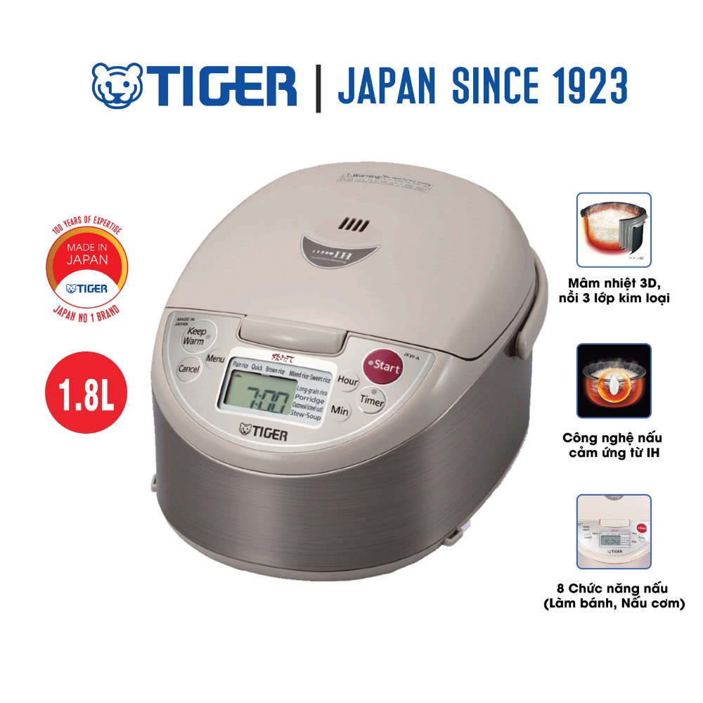 Nồi Cơm Cao Tần Tiger JKW-A18W - 1.8L - Hàng Chính Hãng