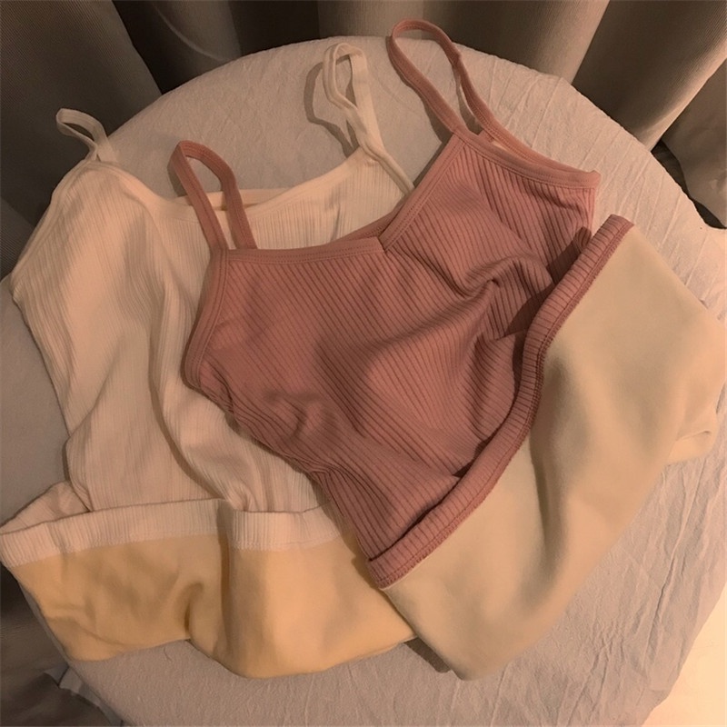 NRVP Áo Tank Top Đơn Co Giãn Phong Cách Hàn Quốc Mới Với Đệm Lót